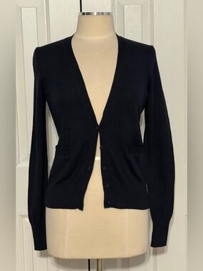 Ann Taylor LOFT Black Button Front Cardigan Sweater Size S